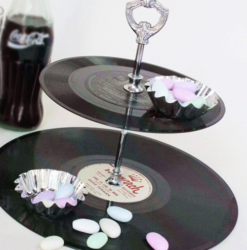 Vinyl Record Cake Stand